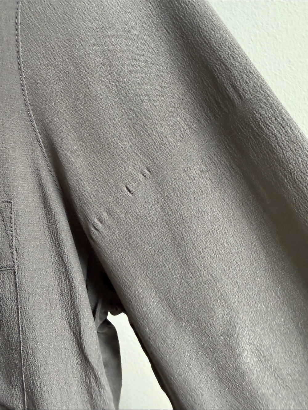 Women's Silk Button-Down Shirt in Brownish Gray - Picture 7 of 8